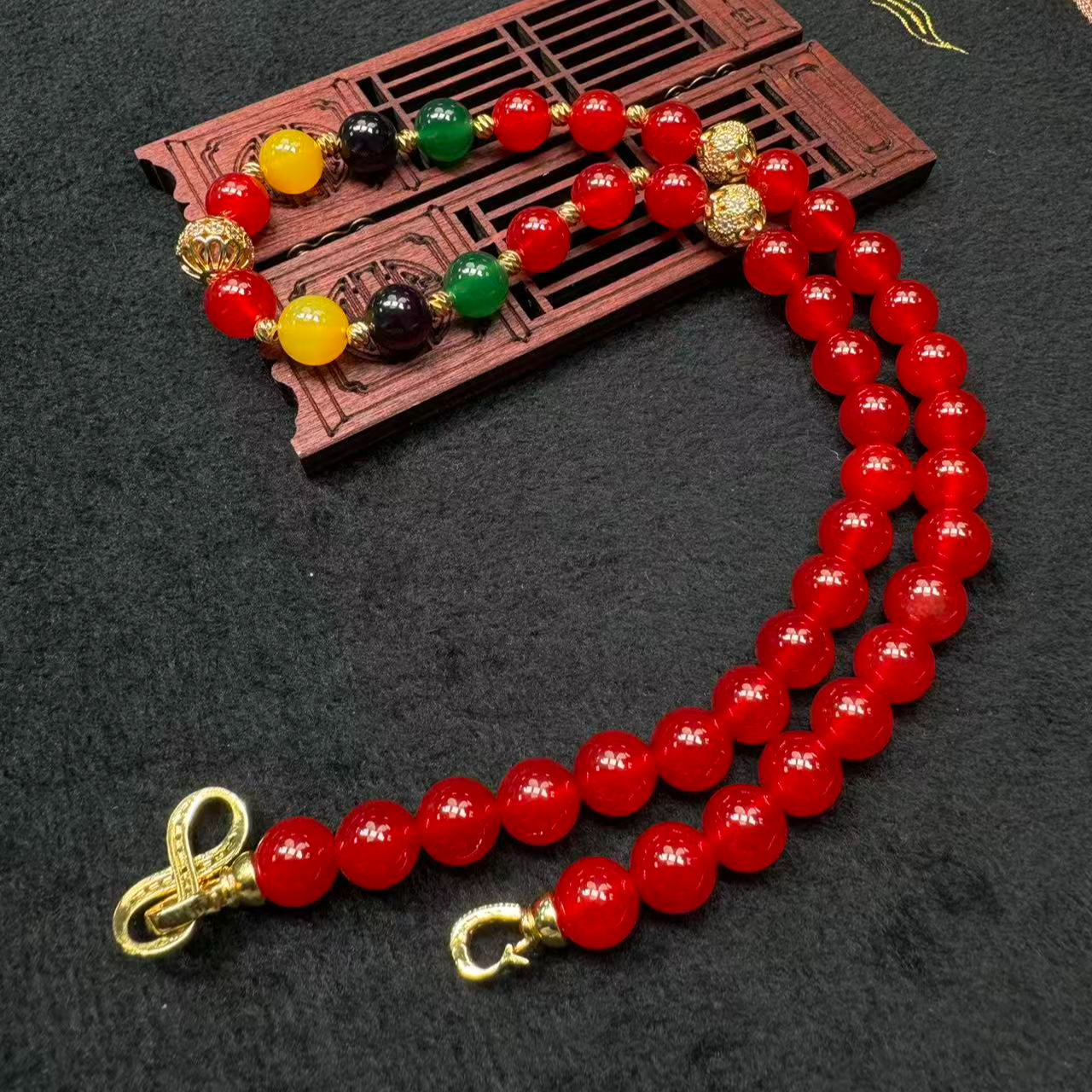 【刘少文】卡10左右业火红莲卢比莱玛瑙项链-ML-J148