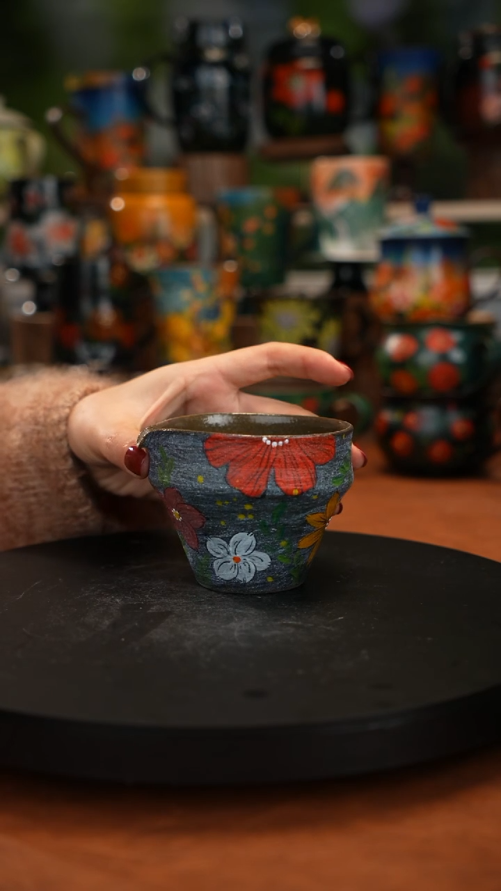 紫砂油画手绘釉下彩