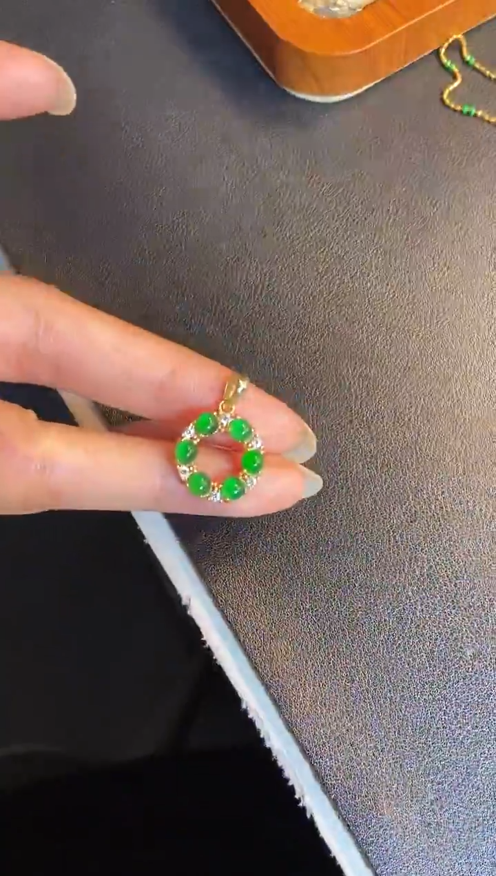 吊坠(不含链)银S925镶嵌翡翠1