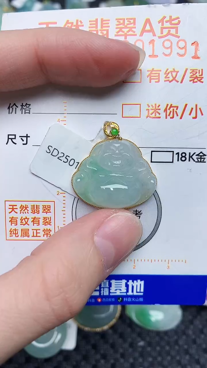【闪购商品】翡翠颈饰18K金镶嵌56565656