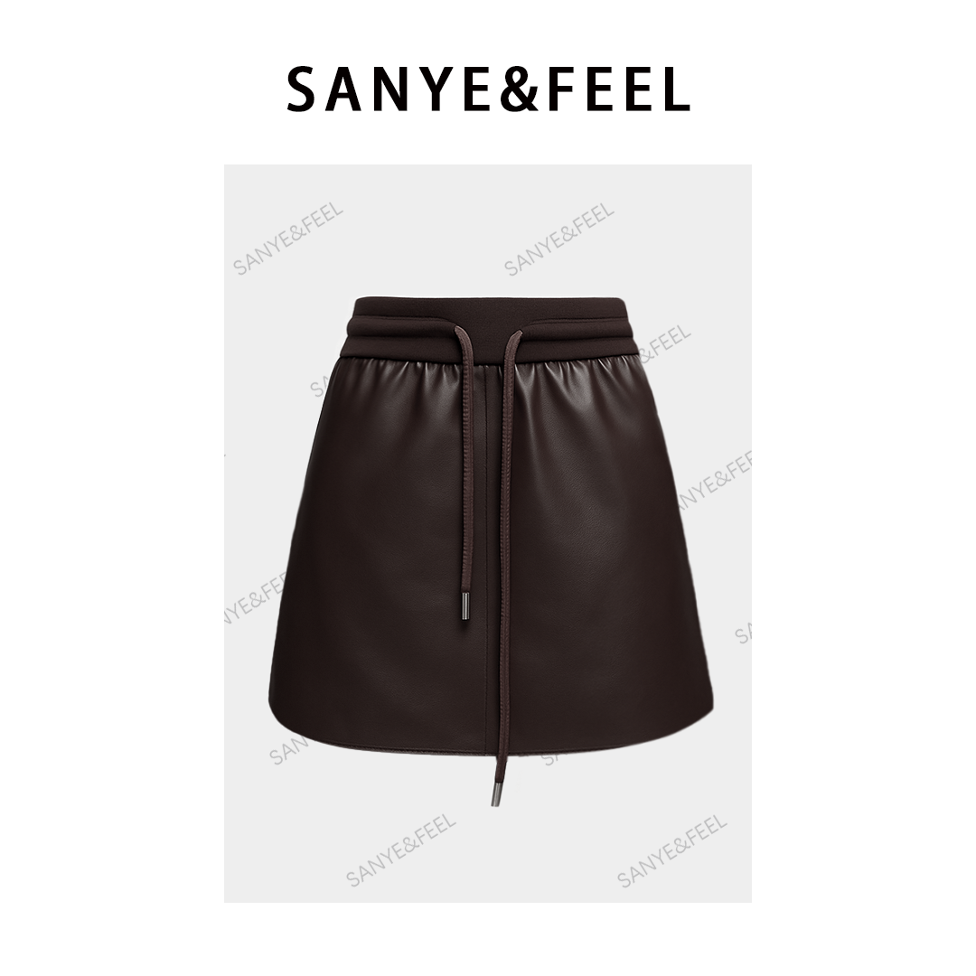 sanye&feel/妍三也【A字短裙】秋款抽绳高腰辣妹包臀短裙53301YX