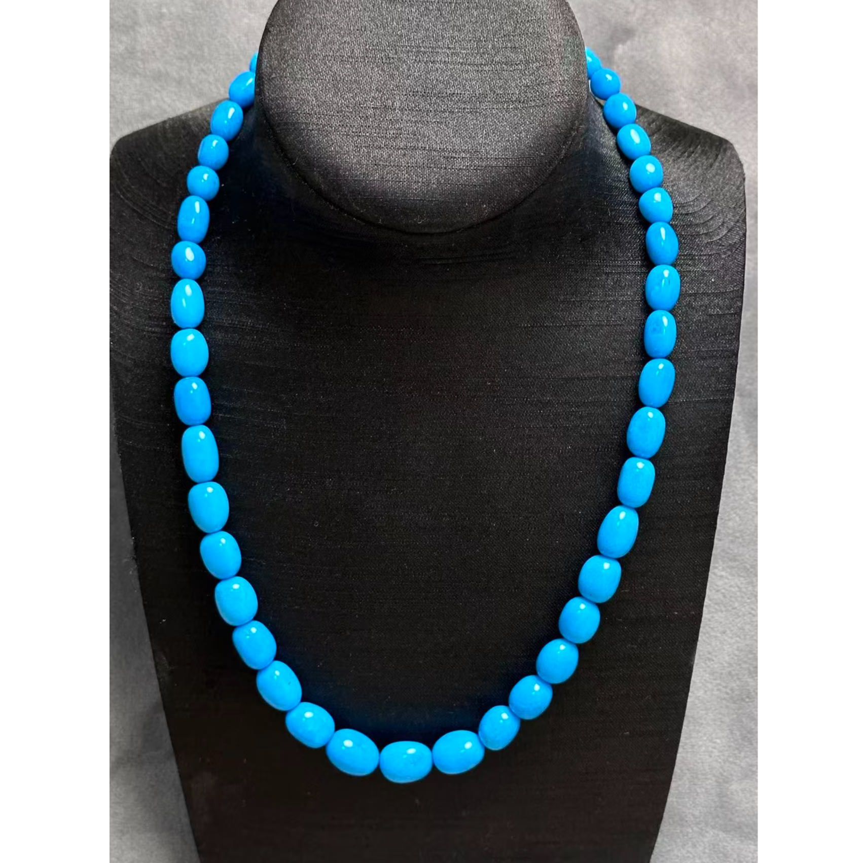 【米迦珠宝】暴力蓝天然美松石随型大土豆塔链绿松石