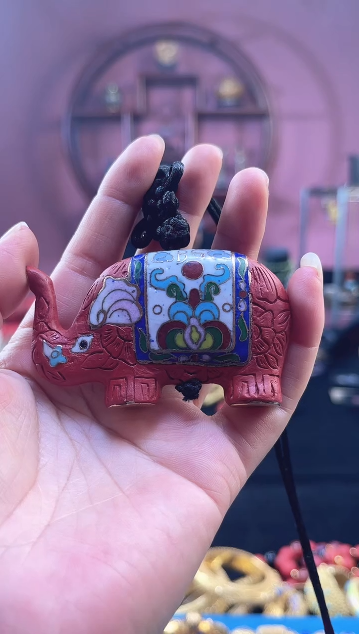 非遗 景漆结合吊坠 大象