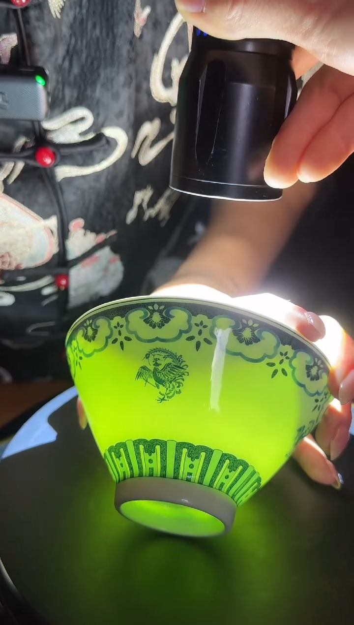 碗瓷绿稀土天鸡斗笠碗
