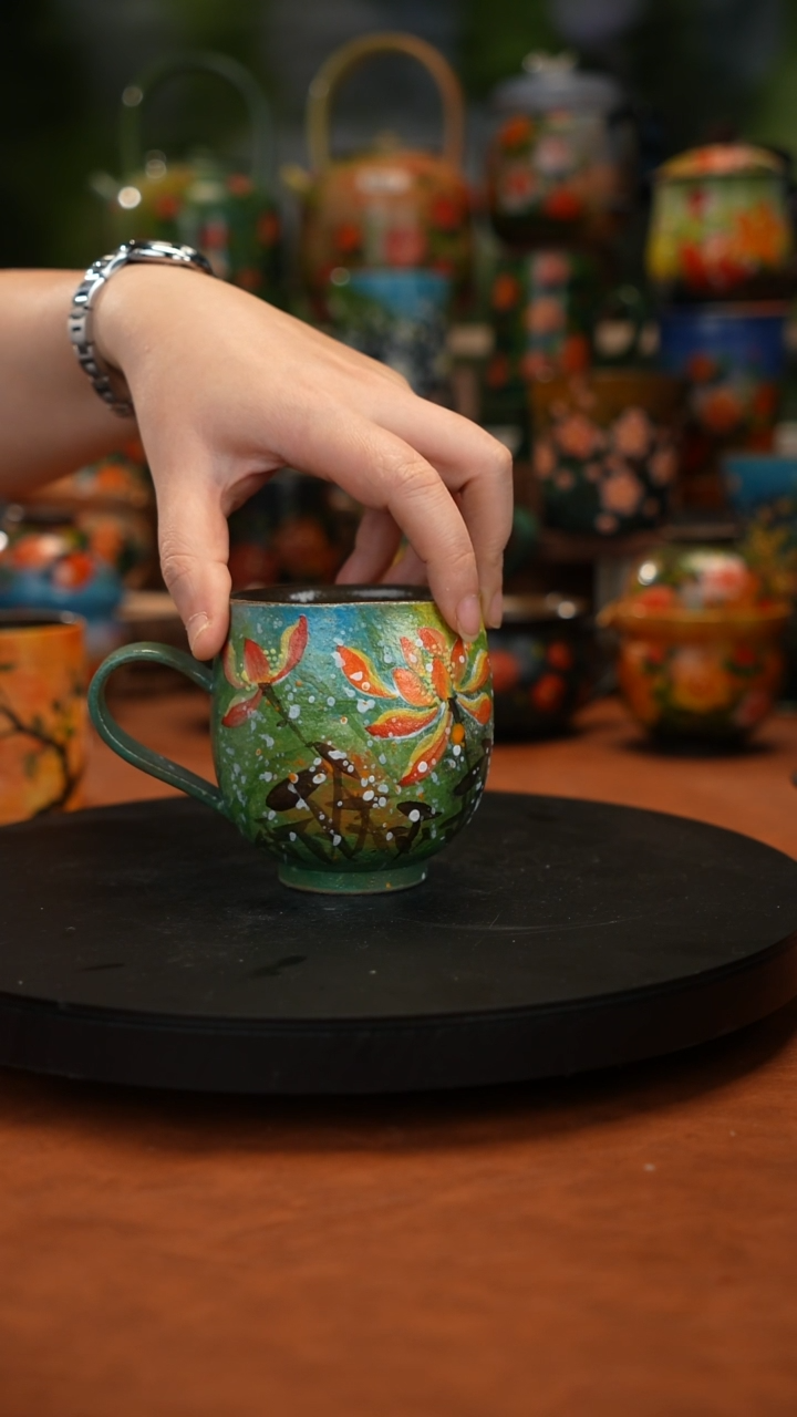 紫砂油画手绘釉下彩