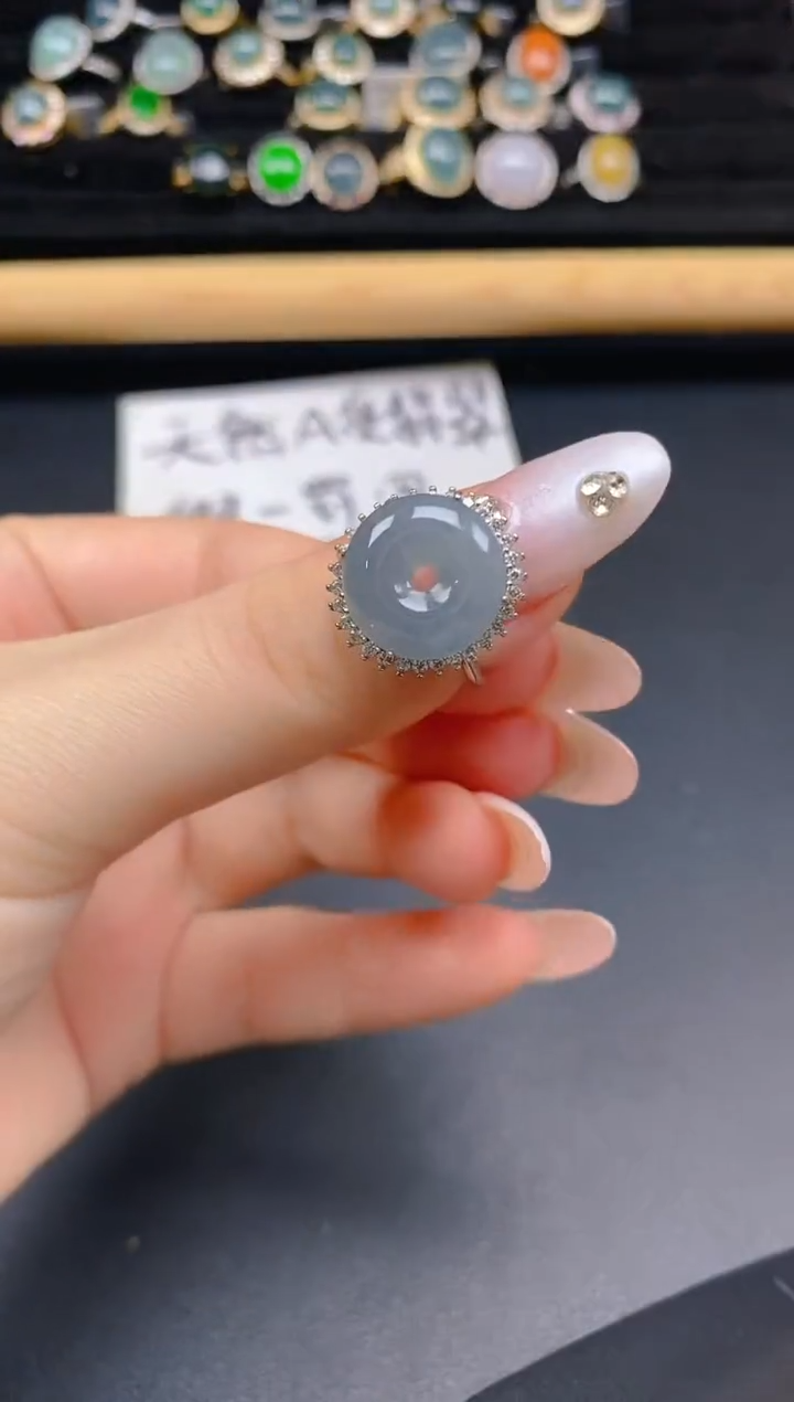 银S925镶嵌戒指翡翠17