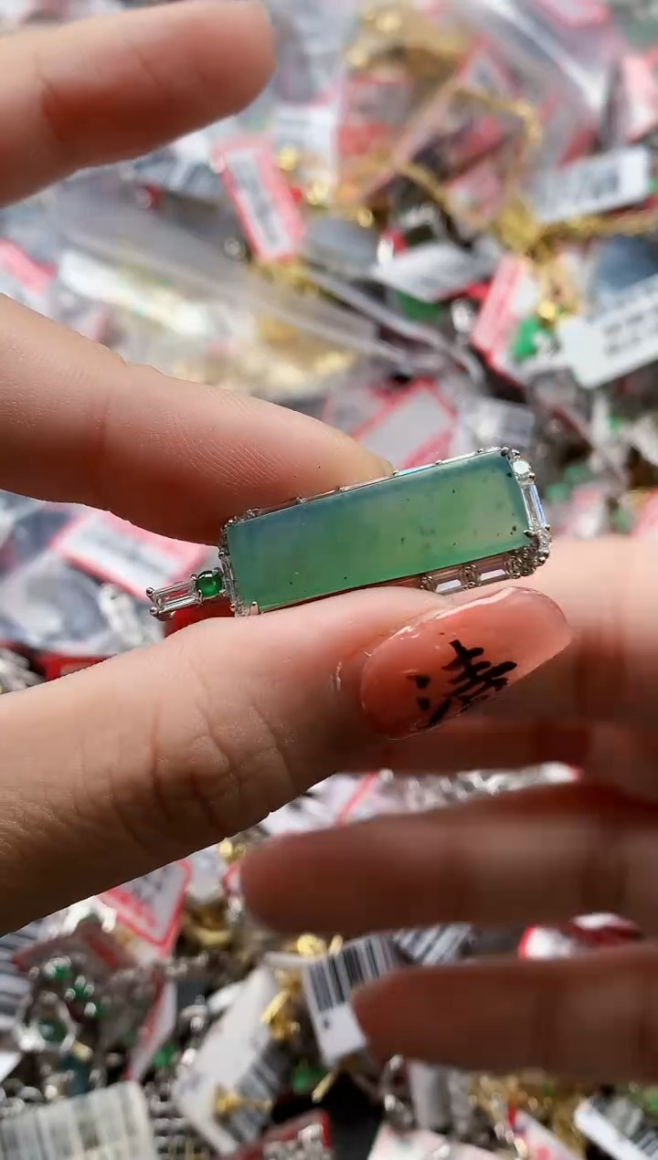 银S925镶嵌戒指翡翠研***周天然A货缅甸翡翠