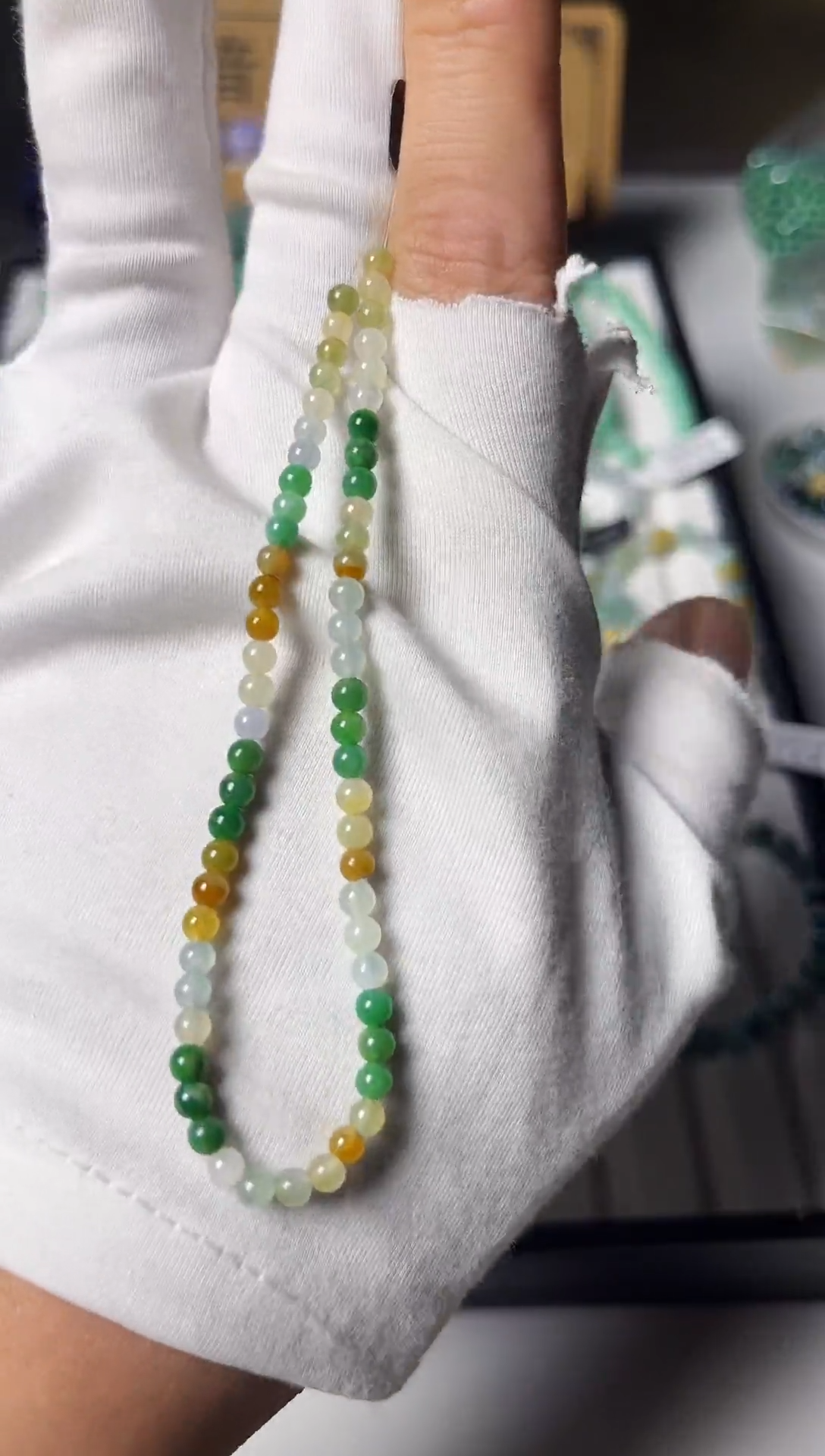 散珠翡翠翡翠手串卡3 