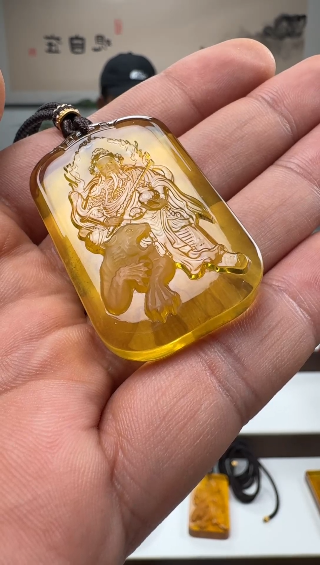 【闪购商品】琥珀颈饰未镶嵌缅甸琥珀赵公明吊坠