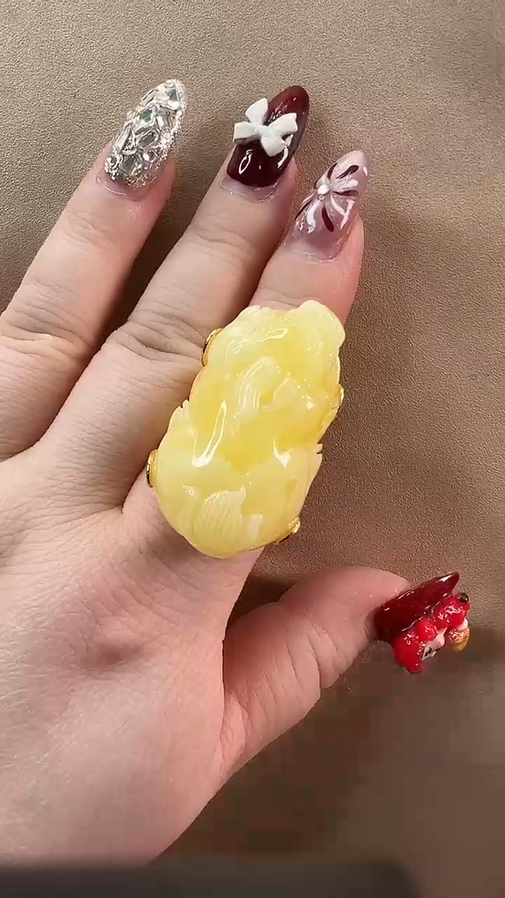 【闪购商品】琥珀戒指未镶嵌戒指