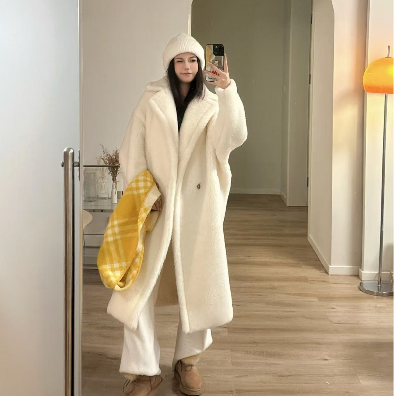 全新未使用 MaxMara 亿颗潮奢 泰迪熊纯色羊毛中长款大衣XS 5156