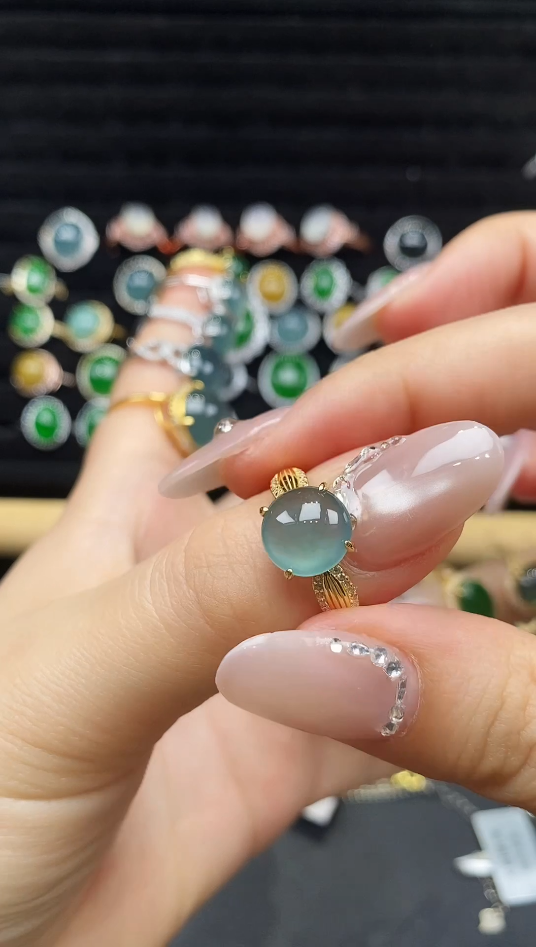 银S925镶嵌戒指翡翠111