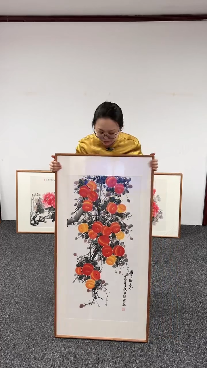【闪购商品】国画柿子120*60绘画作品随机发货