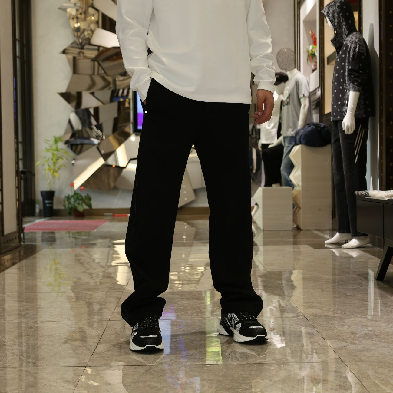 侧边牛仔布拼接 Cavalli Class 休闲裤