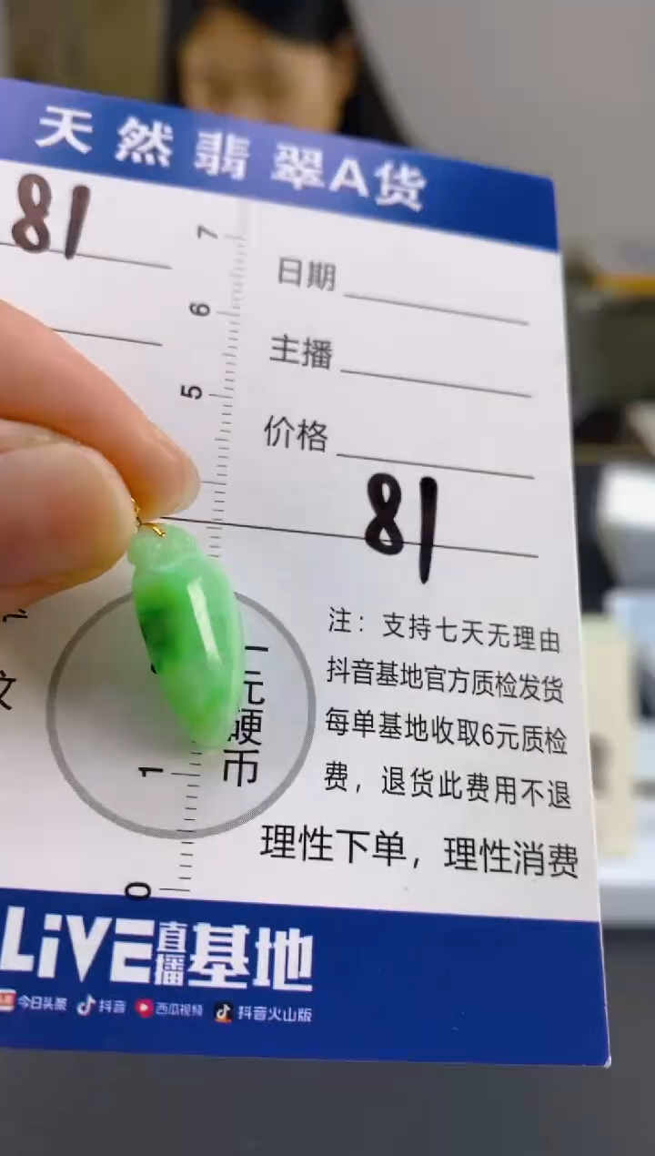 【闪购商品】翡翠颈饰18K金镶嵌天然A货翡翠