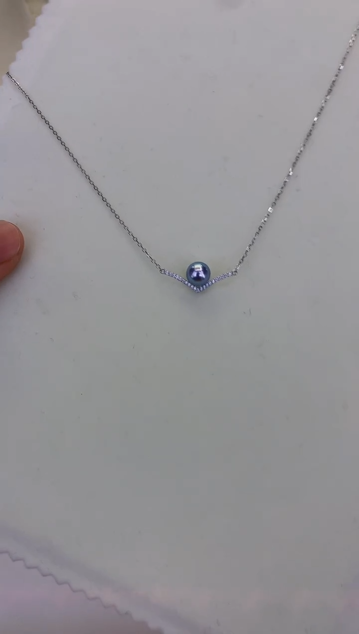 银S925镶嵌DA海水珍珠 GD178 套链 7-8