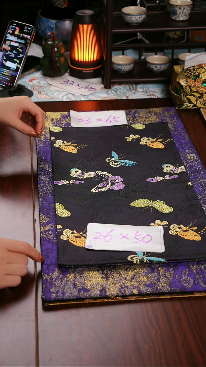 【梦幻蝴蝶双面】中国风干泡织锦茶席26*50