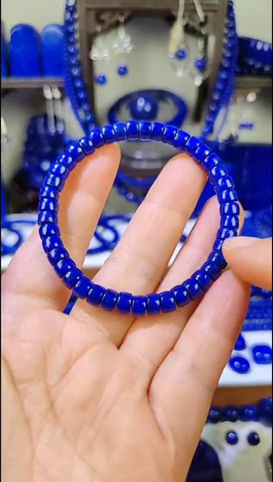 未镶嵌青金石手串6.3mm青金石原矿帝王青金石直切手链