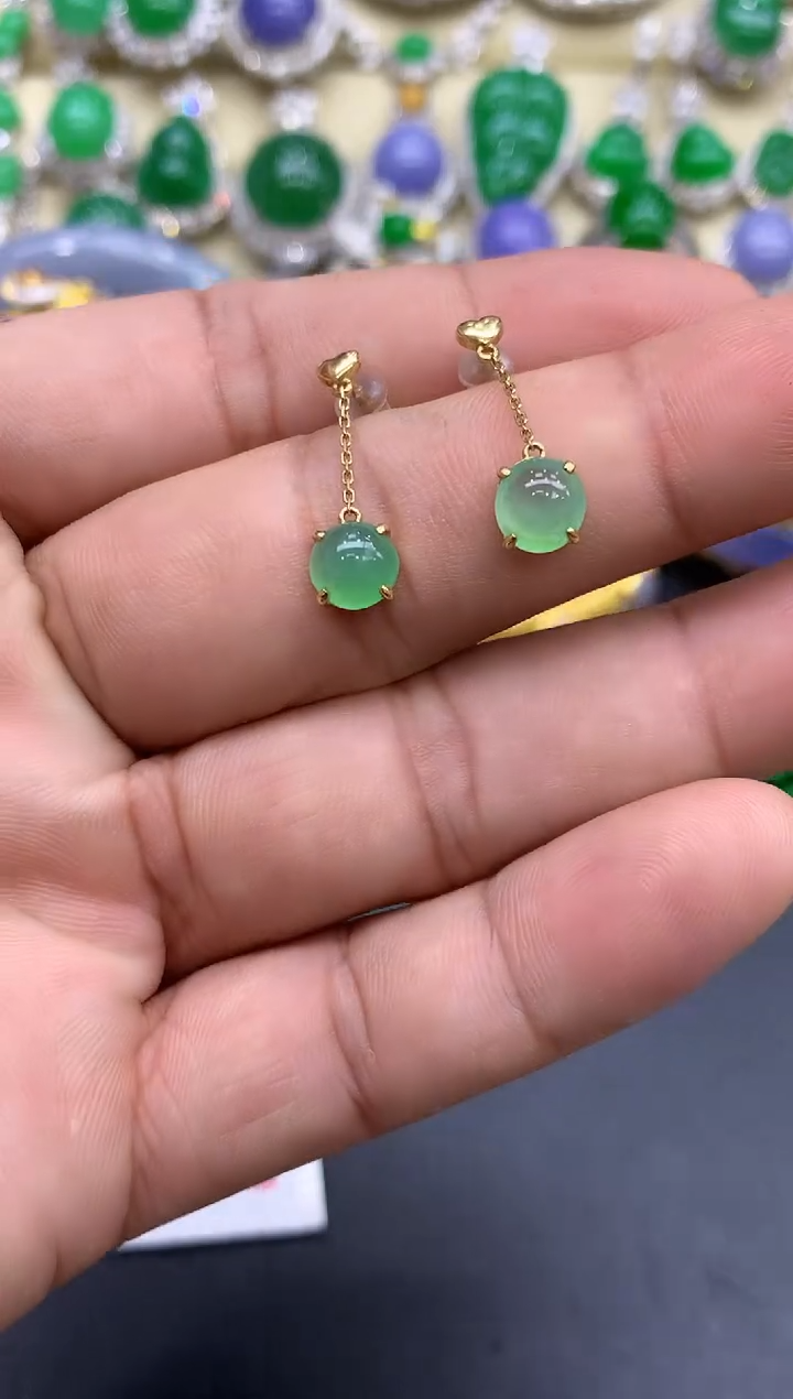 18K金镶嵌翡翠耳饰401-中国好珍宝