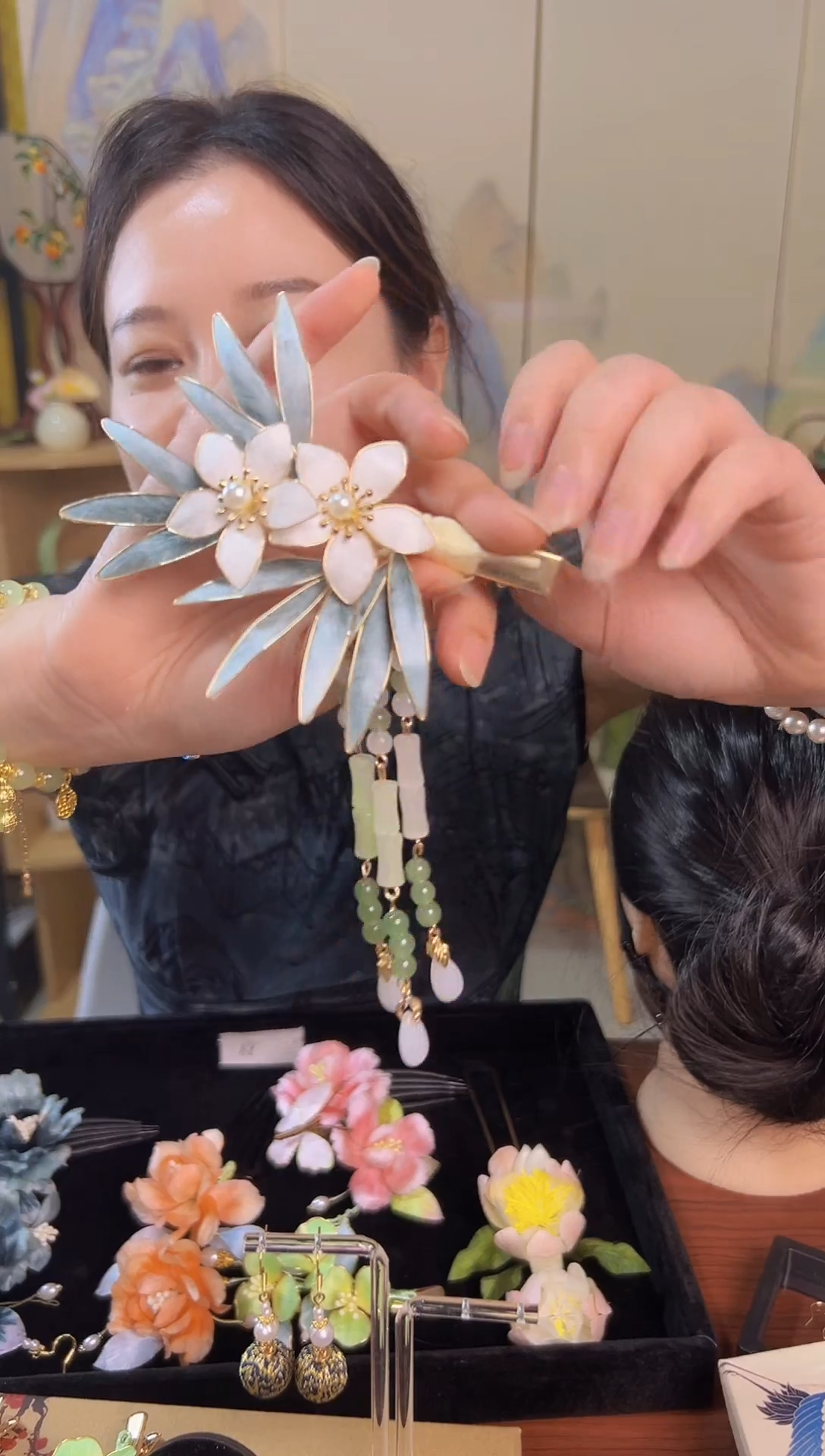 织绣纯手工绒花大花