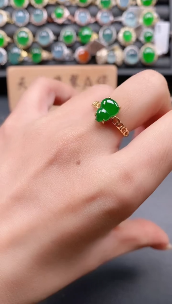 银S925镶嵌戒指翡翠111