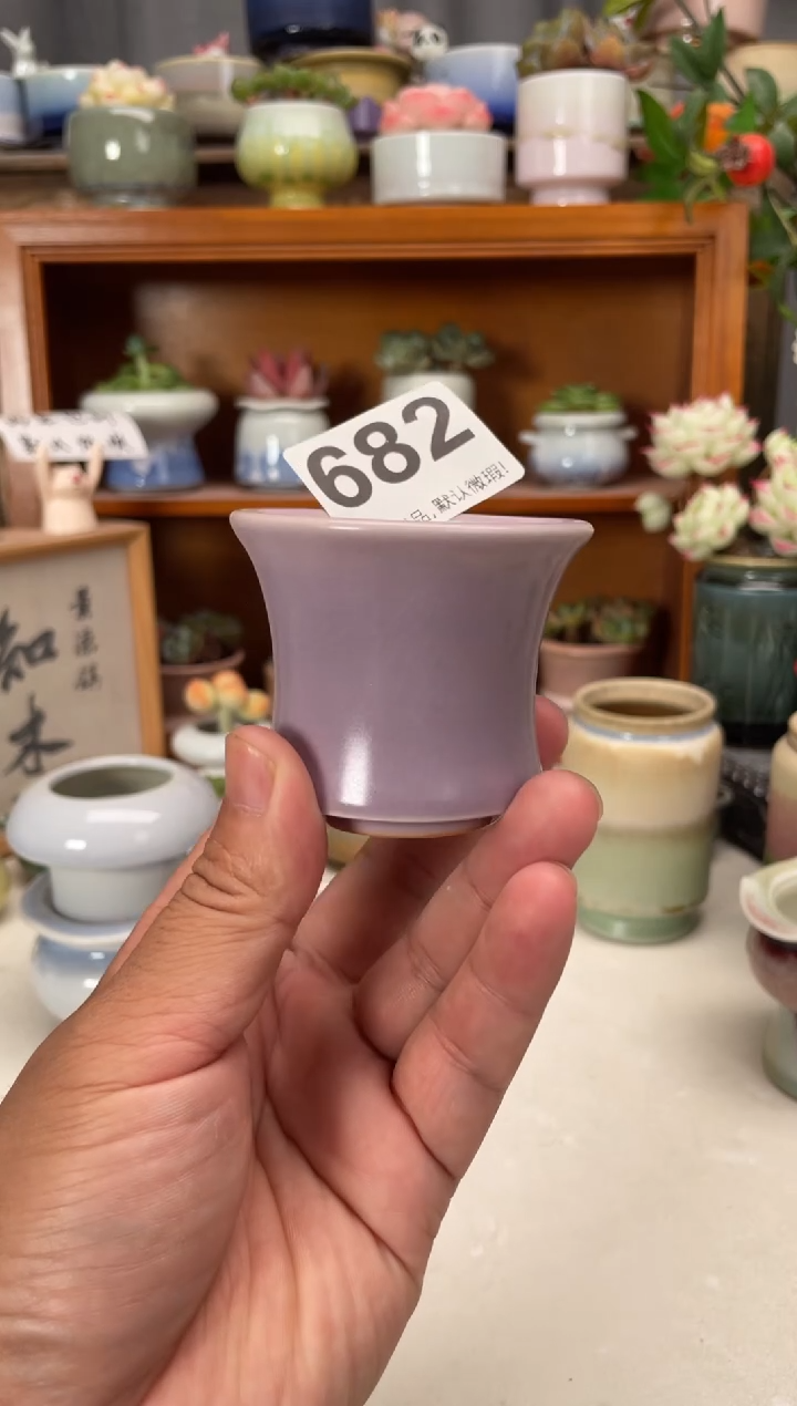 瓷片682微瑕知木花盆小芳