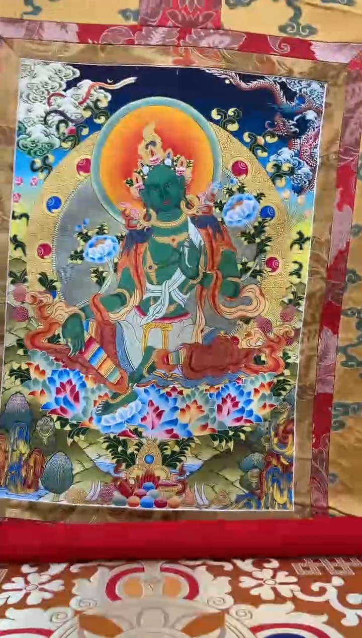 卷轴画1.3金色龙布 绿度 245
