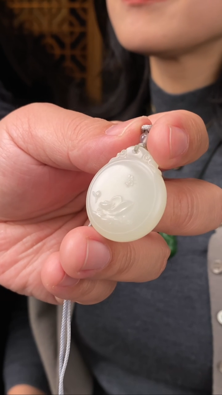 【闪购商品】和田玉吊坠未镶嵌【玉道侠侣】白玉苏工圆牌