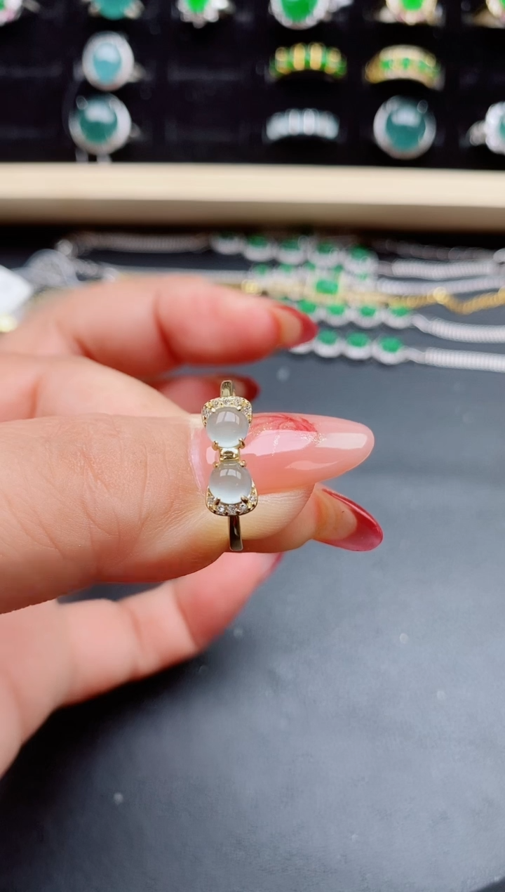 【闪购商品】翡翠戒指银S925镶嵌35434