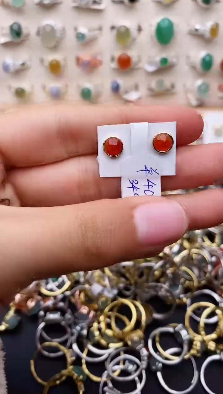 【闪购商品】翡翠耳饰银S925镶嵌缅甸翡翠