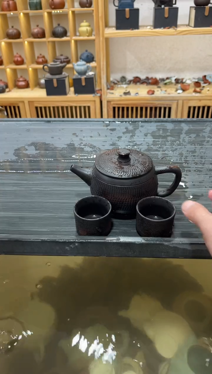 紫陶跳刀汉瓦一壶两杯