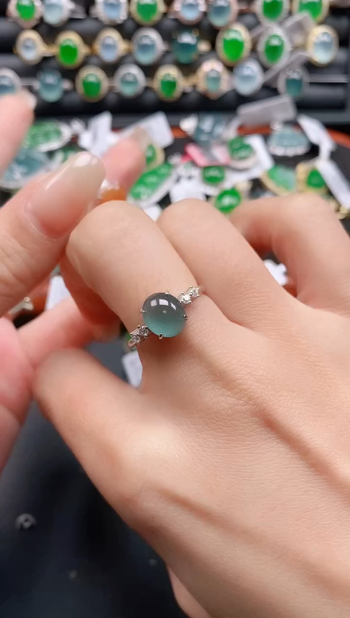 银S925镶嵌戒指翡翠111111