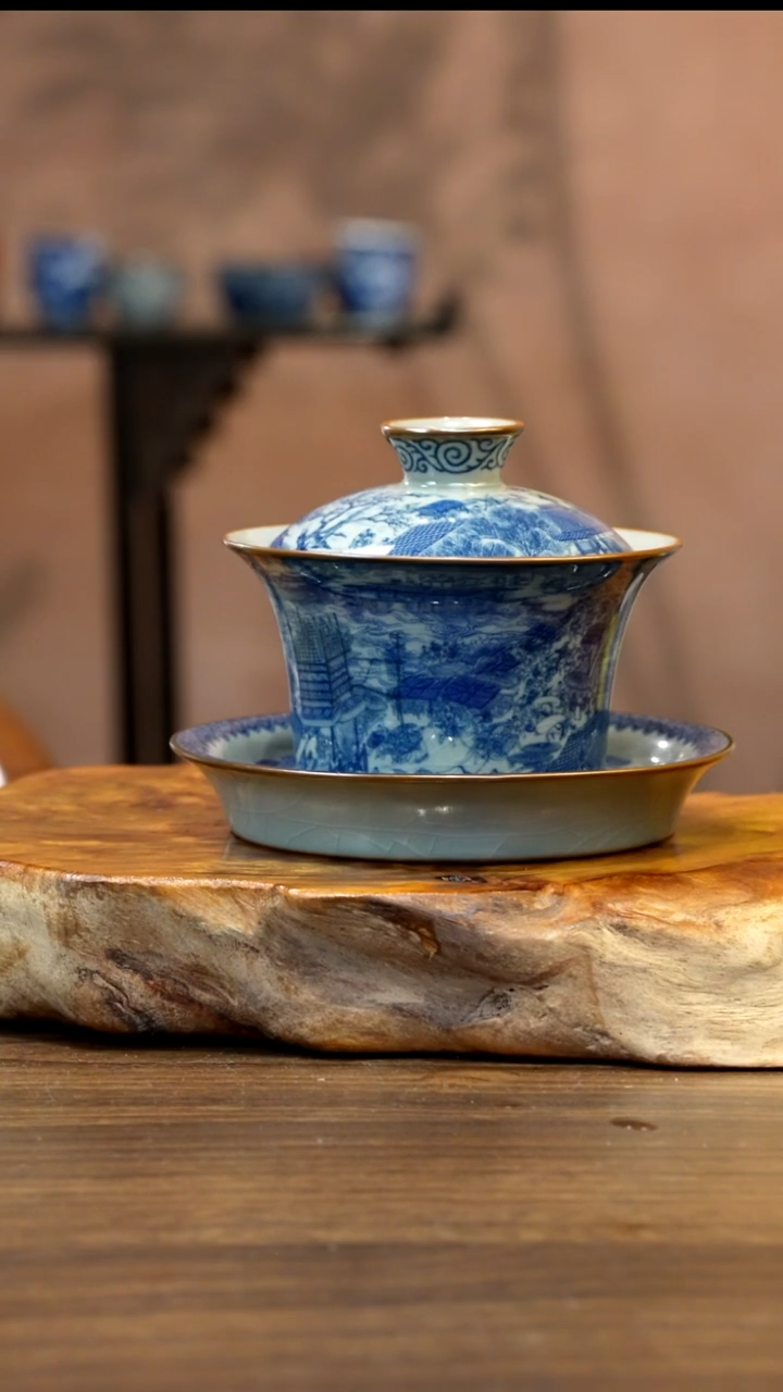 景德镇陶瓷清明马蹄盖碗