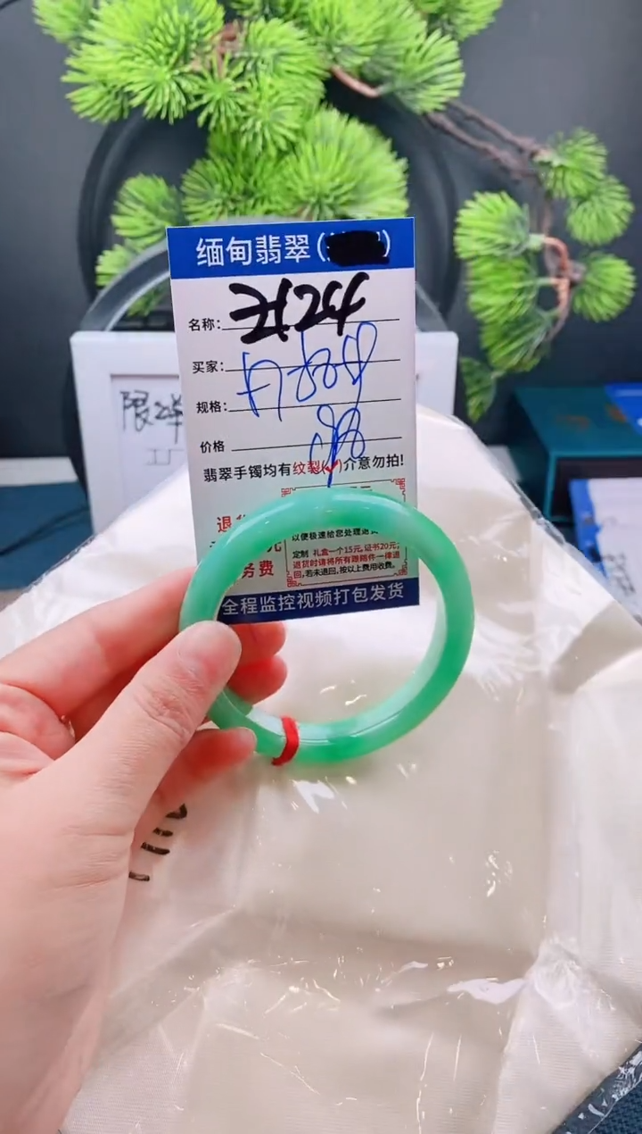 翡翠手镯未镶嵌以实物为准微色差z124