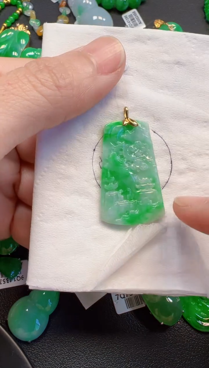 【闪购商品】翡翠吊坠(不含链)18K金镶嵌280