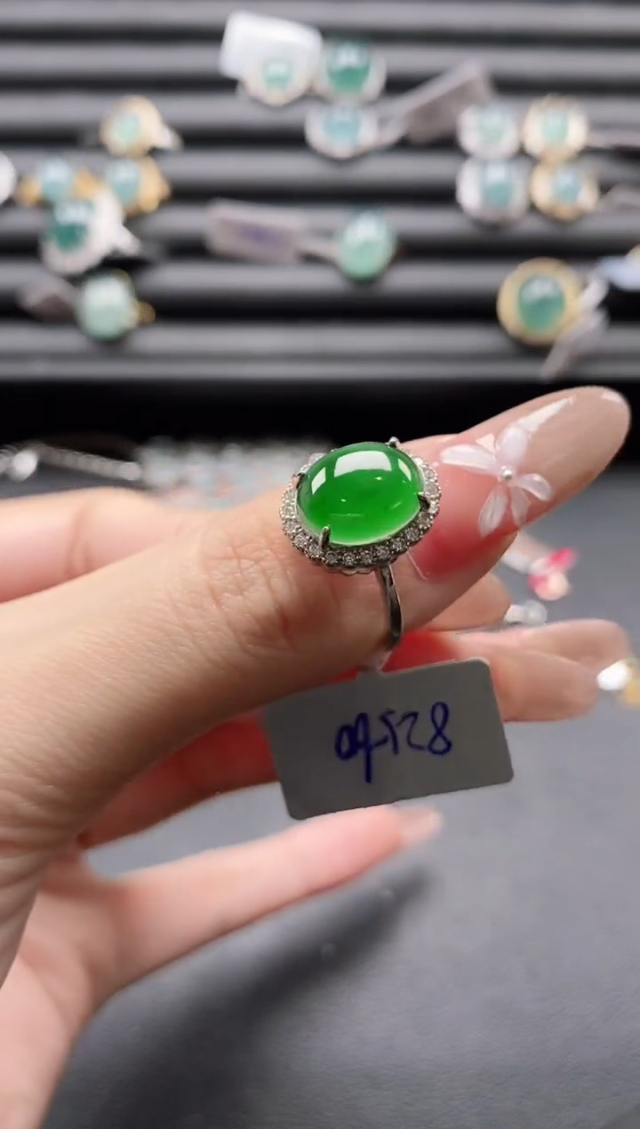 【闪购商品】翡翠戒指银S925镶嵌1111