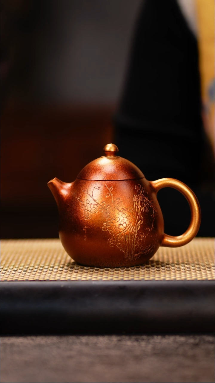 LJY19金贝烧段泥 龙蛋（刻梅花）