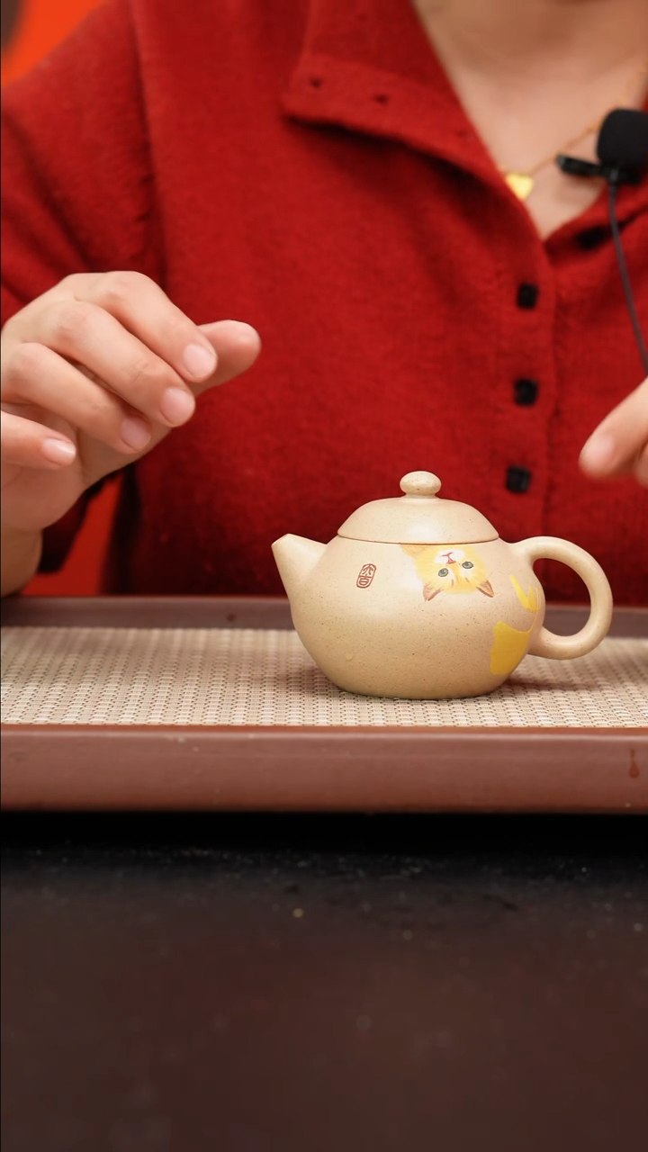 【闪购商品】紫砂茶壶白段文旦泥绘