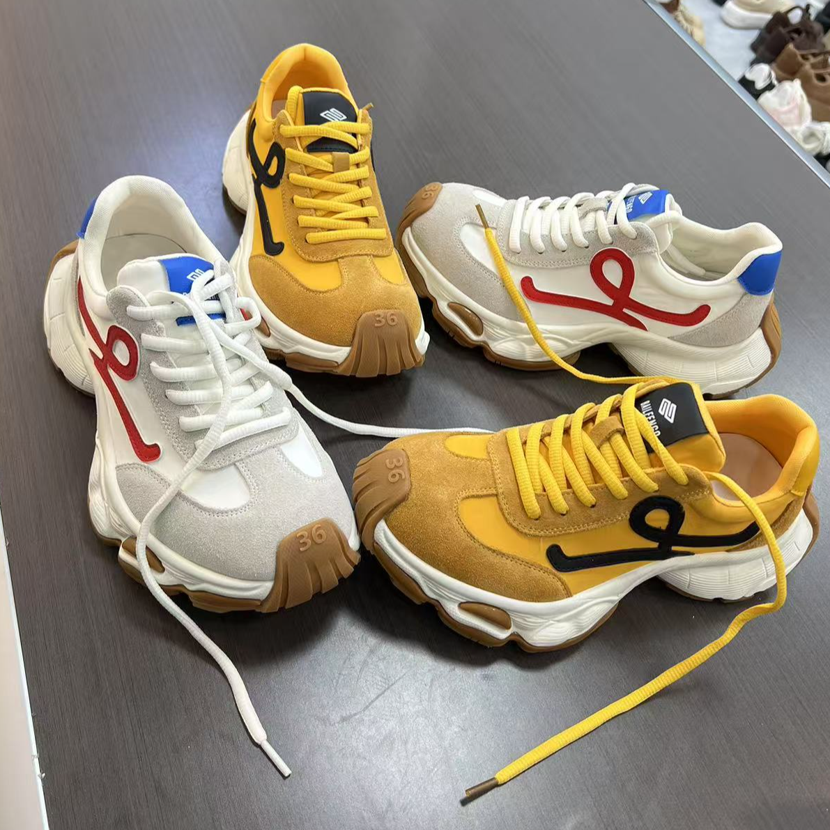 【欧货潮鞋】春夏真皮伞布透气ins老爹鞋厚底休闲透气运动鞋跑步鞋