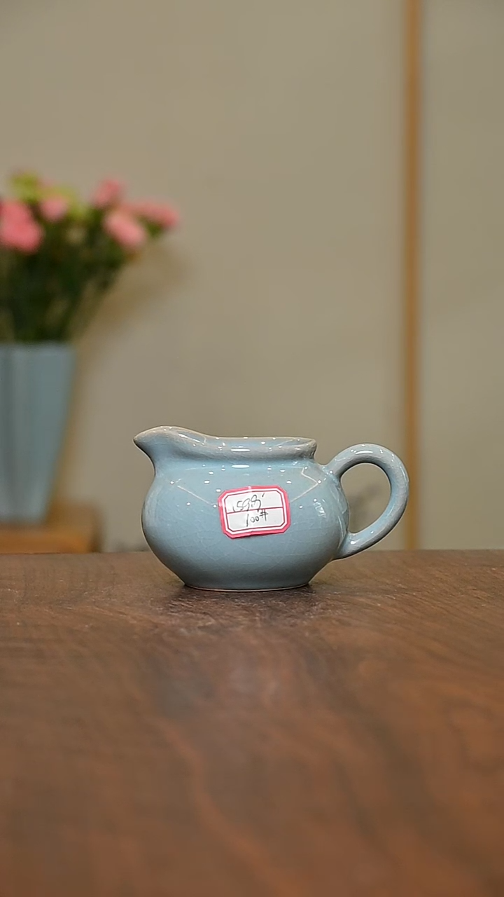 100#圆公道 天青 微瑕 朱家汝窑款