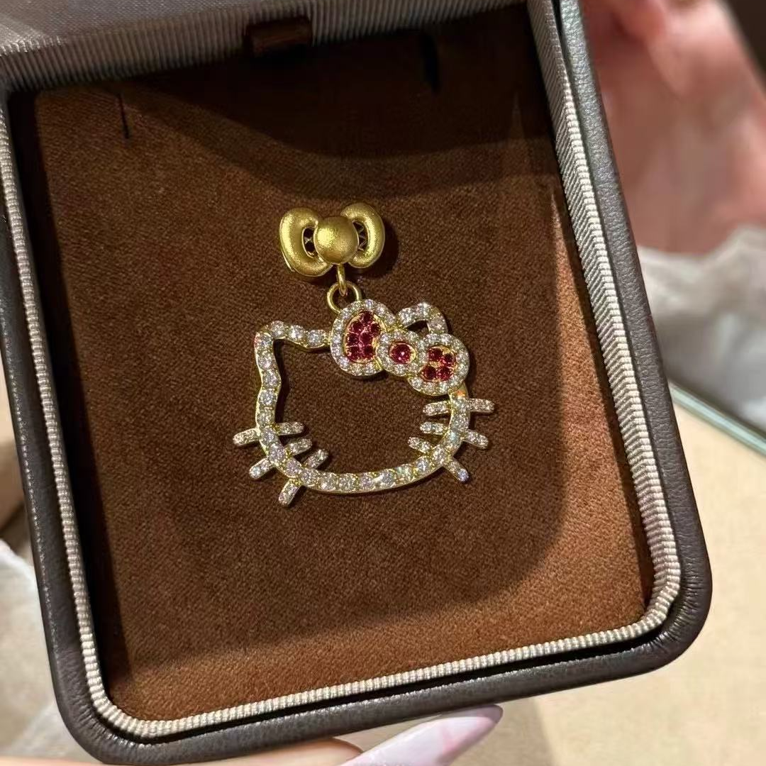 足金999/5D/Kitty猫KT吊坠/按克计费/金重点购买查看/不含链