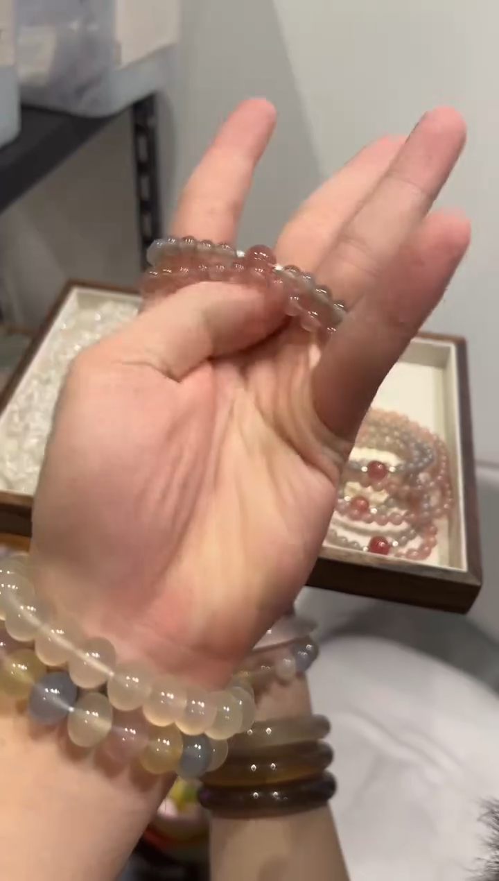 未镶嵌手链水晶草莓晶双圈手链