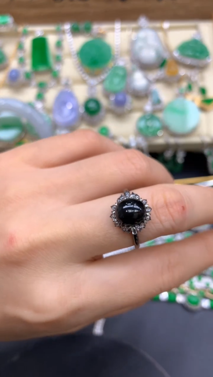 【闪购商品】翡翠戒指18K金镶嵌450-中国好珍宝