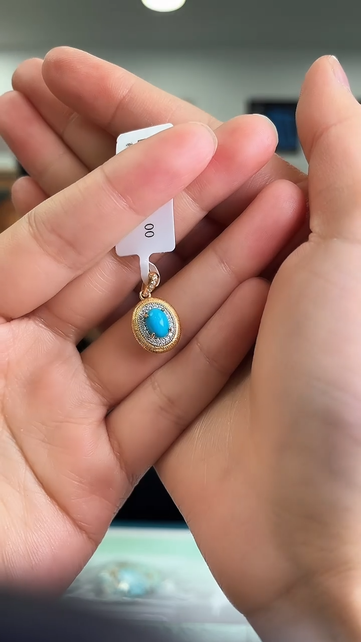 【闪购商品】绿松石吊坠银S925镶嵌多样性发其一30906