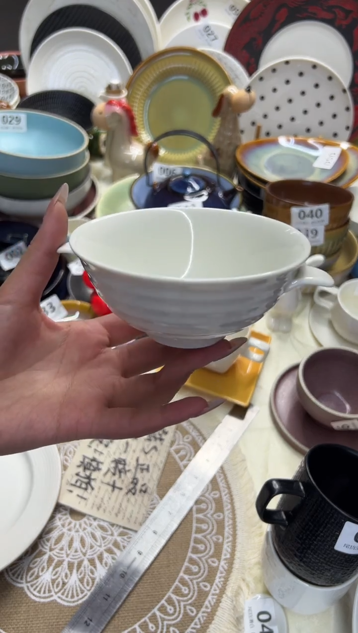 新骨瓷066瑕疵白羽毛 6寸双耳碗