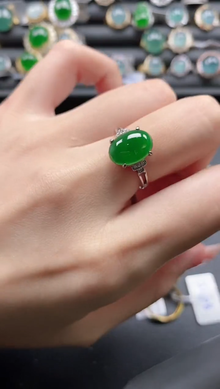 【闪购商品】翡翠戒指银S925镶嵌1111