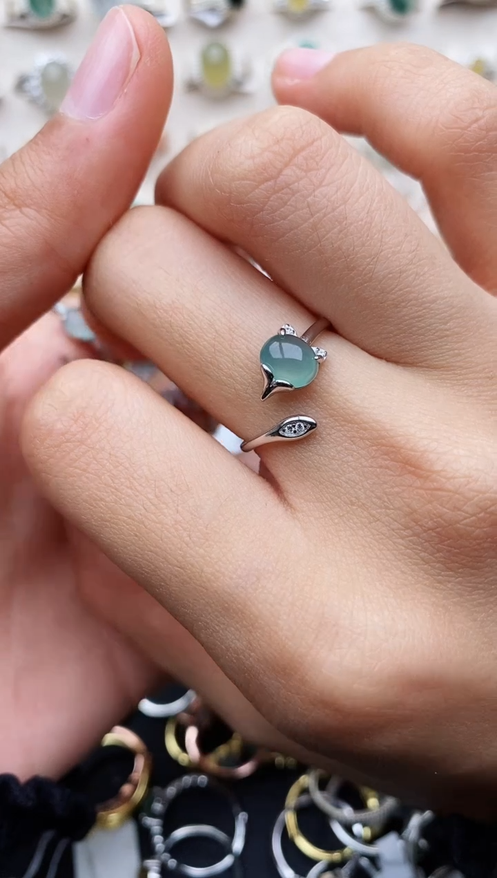 【闪购商品】翡翠戒指银S925镶嵌缅甸翡翠