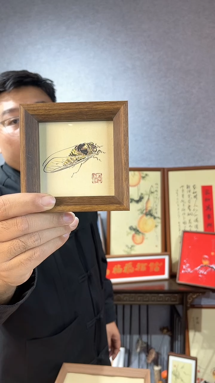 【闪购商品】书法摆台【蝉蝉】11*11