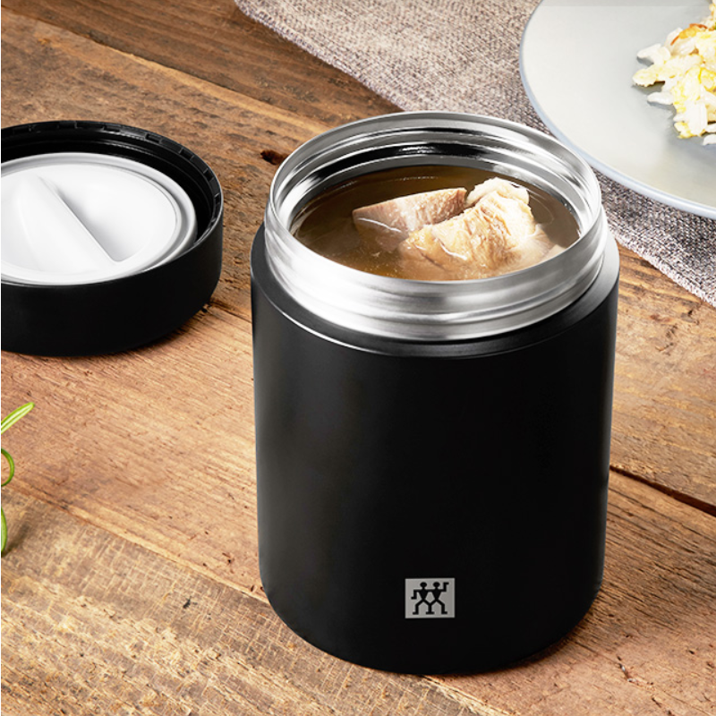 【A等品微瑕】双立人 Enjoy 真空保温食物罐480ml(黑)(土包) 