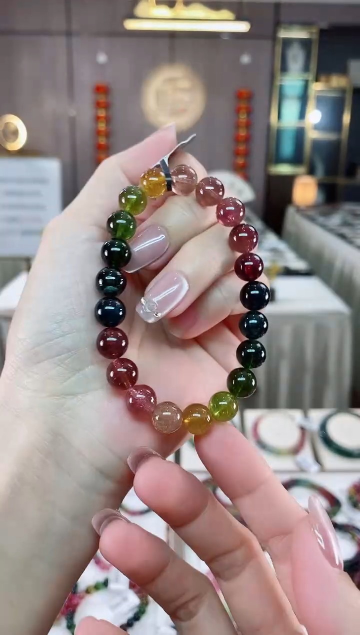 单圈手串9mm+未镶嵌碧玺（多样性发一条）hon